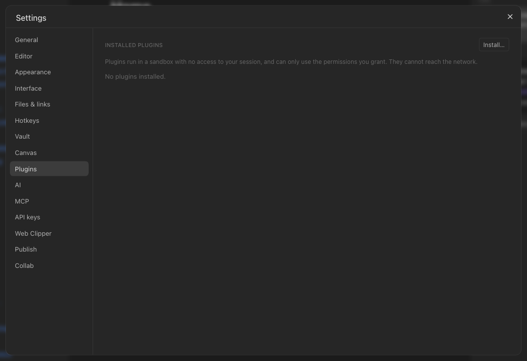 Settings → Plugins.