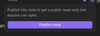 The share dialog for a note.