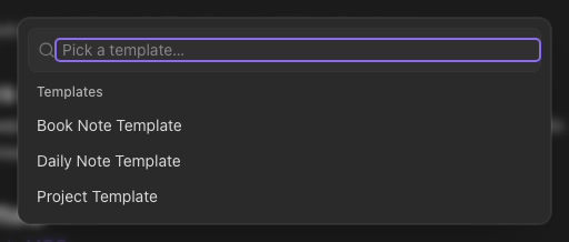 The template picker.